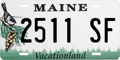 ME license plate 2511SF