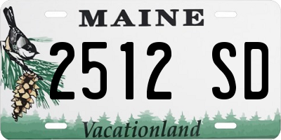 ME license plate 2512SD
