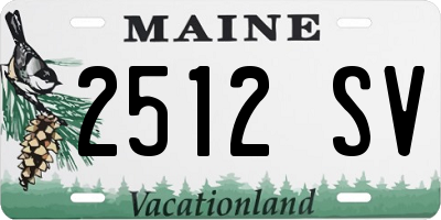ME license plate 2512SV