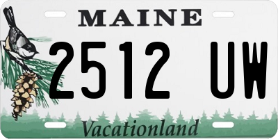 ME license plate 2512UW