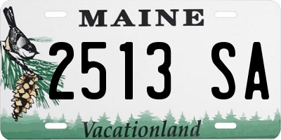 ME license plate 2513SA