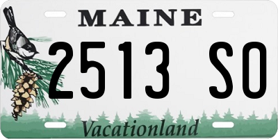 ME license plate 2513SO