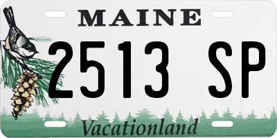 ME license plate 2513SP