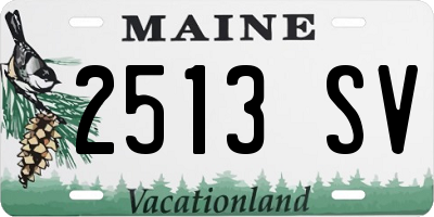 ME license plate 2513SV