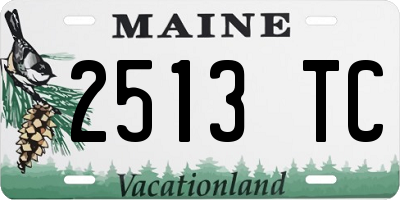 ME license plate 2513TC
