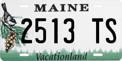 ME license plate 2513TS