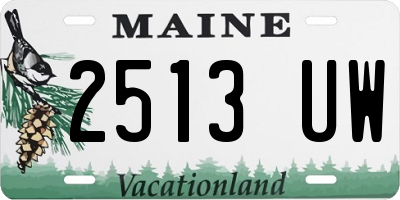 ME license plate 2513UW