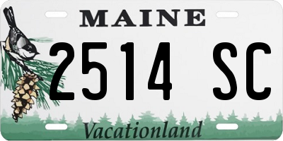 ME license plate 2514SC