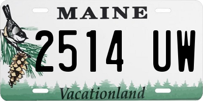 ME license plate 2514UW