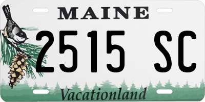 ME license plate 2515SC