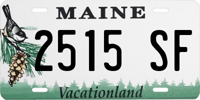 ME license plate 2515SF