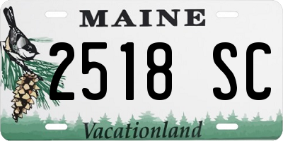 ME license plate 2518SC