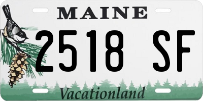 ME license plate 2518SF