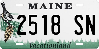 ME license plate 2518SN