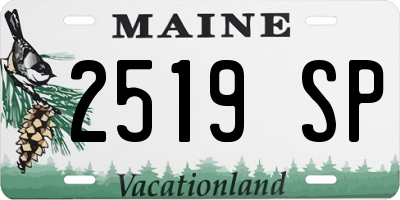 ME license plate 2519SP