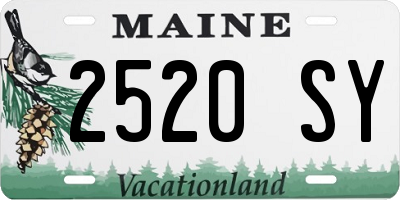 ME license plate 2520SY