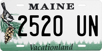 ME license plate 2520UN