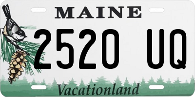 ME license plate 2520UQ