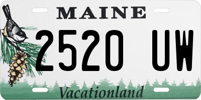 ME license plate 2520UW