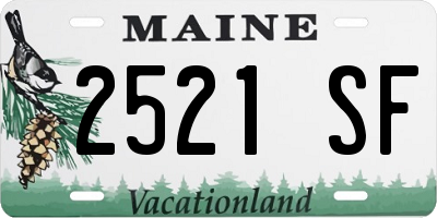 ME license plate 2521SF