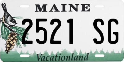 ME license plate 2521SG