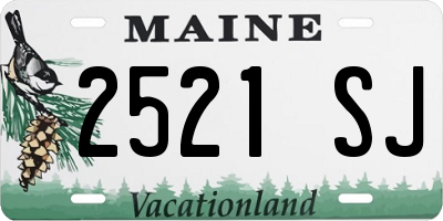 ME license plate 2521SJ