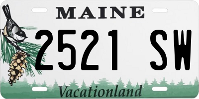 ME license plate 2521SW