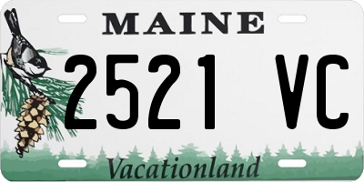 ME license plate 2521VC