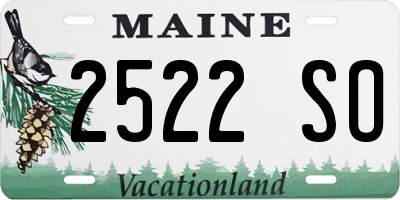ME license plate 2522SO