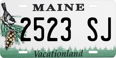 ME license plate 2523SJ