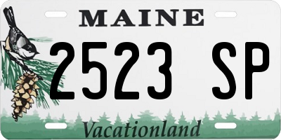 ME license plate 2523SP