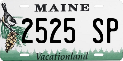 ME license plate 2525SP