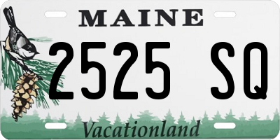 ME license plate 2525SQ