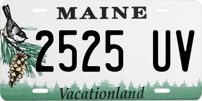 ME license plate 2525UV