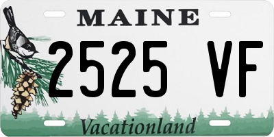 ME license plate 2525VF
