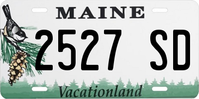 ME license plate 2527SD