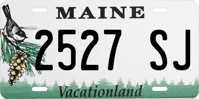 ME license plate 2527SJ