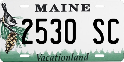 ME license plate 2530SC