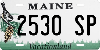 ME license plate 2530SP
