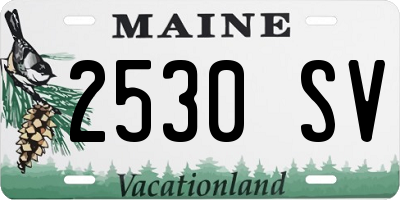 ME license plate 2530SV