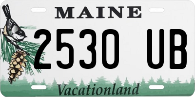 ME license plate 2530UB