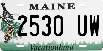 ME license plate 2530UW