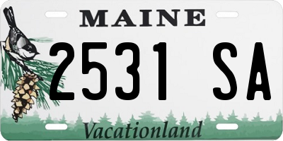 ME license plate 2531SA