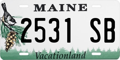 ME license plate 2531SB