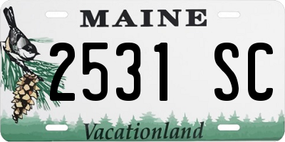 ME license plate 2531SC
