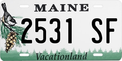 ME license plate 2531SF