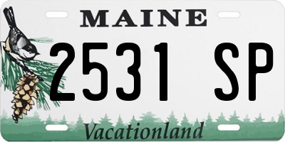 ME license plate 2531SP