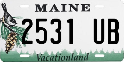 ME license plate 2531UB
