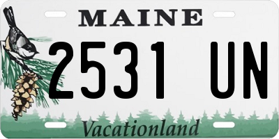 ME license plate 2531UN