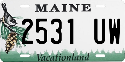 ME license plate 2531UW